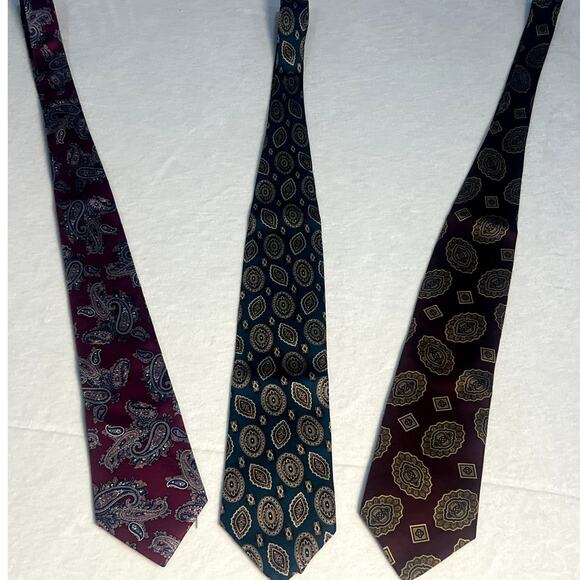 LOT of 3 Vintage Christian Dior Designer Silk Neck Ties - Picture 1 of 10